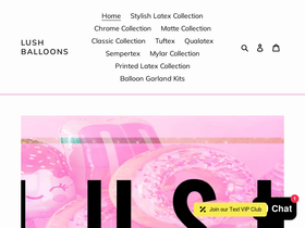shoplushballoons.com homepage screenshot