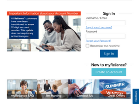 'myreliancehome.com' screenshot