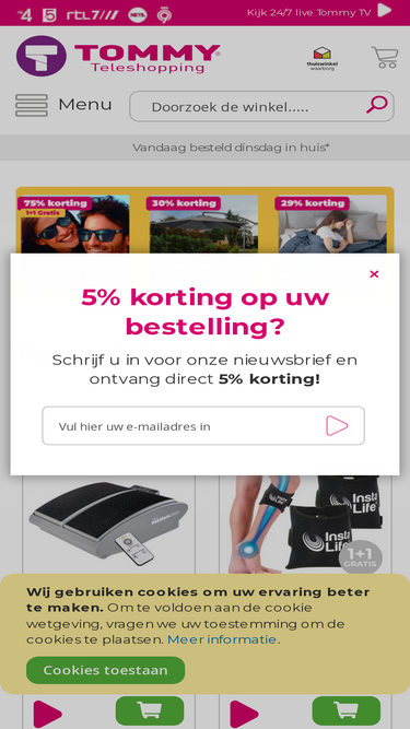 Tommy discount teleshopping korting