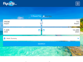 'flycoair.com' screenshot