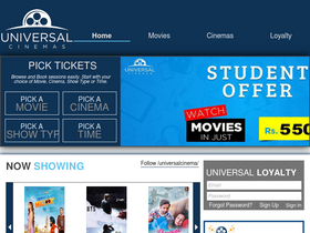 'universalcinemas.com' screenshot