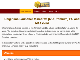 'launchershiginima.com' screenshot