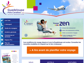 'guadeloupe.aeroport.fr' screenshot