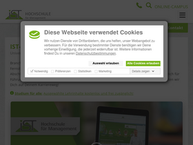 'ist-hochschule.de' screenshot