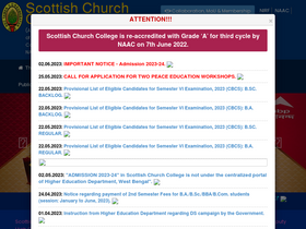 'scottishchurch.ac.in' screenshot