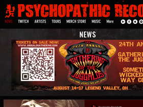 'psychopathicrecords.com' screenshot