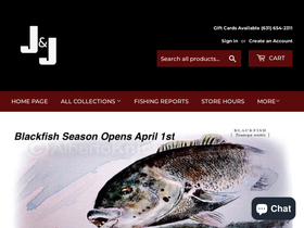jjsportsfishing.com homepage screenshot