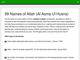 '99namesofallah.name' screenshot