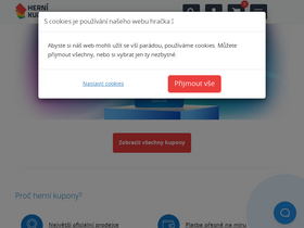 'herni-kupony.cz' screenshot