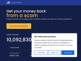 'actionrefund.com' screenshot