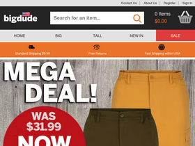 'bigdudeclothing.com' screenshot
