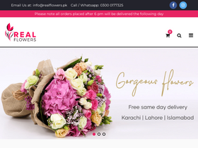 Real Flowers Pakistan homepage screenshot