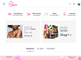 'afroglamourcosmetics.com' screenshot