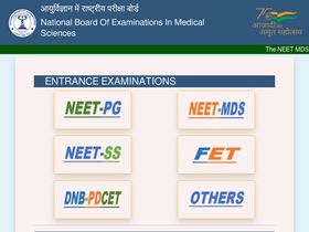 'nbe.edu.in' screenshot