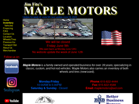 'maplemotors.com' screenshot