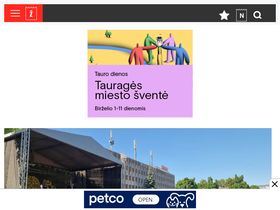 'taurageszinios.lt' screenshot