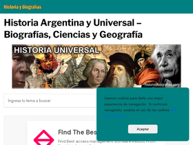 'historiaybiografias.com' screenshot