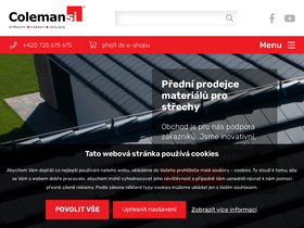 'coleman.cz' screenshot