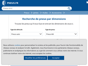 'pneus.fr' screenshot