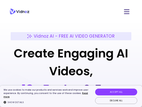 Vidnoz - Create professional AI-powered videos effortlessly, in over 140 languages.