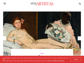 'arteeartistas.com.br' screenshot
