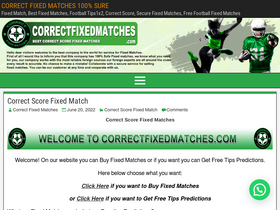 'correctfixedmatches.com' screenshot