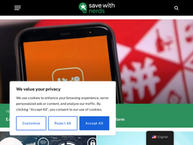 'savewithnerds.com' screenshot