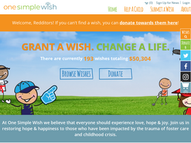 'onesimplewish.org' screenshot