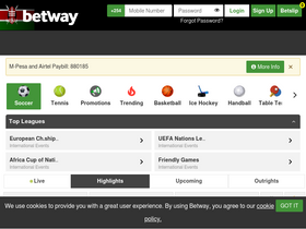 'betway.co.ke' screenshot