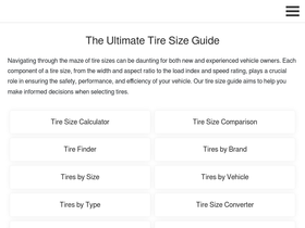 'tirecalculator.com' screenshot