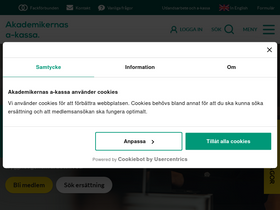 'akademikernasakassa.se' screenshot