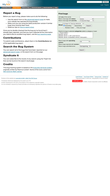 bugs.mysql.com