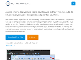 'hotalarmclock.com' screenshot