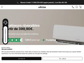 Airton homepage screenshot