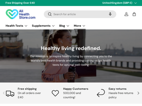 Allhealthstore homepage screenshot