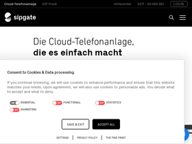 'sipgate.com' screenshot