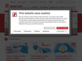 'sarstedt.com' screenshot