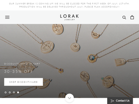 lorakjewelry.com homepage screenshot