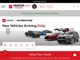 'frontiertoyota.com' screenshot
