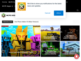 'mcpeaddons.com' screenshot