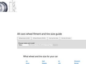 'tire-size.net' screenshot