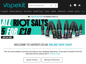 'vapekit.co.uk' screenshot