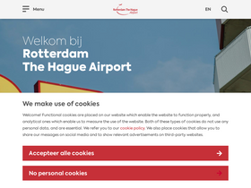 'rotterdamthehagueairport.nl' screenshot