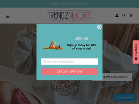 trendznmore.com homepage screenshot