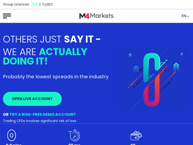 'm4markets.com' screenshot
