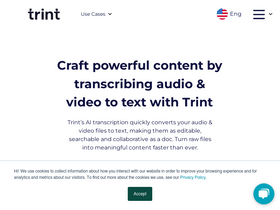 'trint.com' screenshot