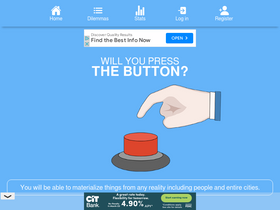 'willyoupressthebutton.com' screenshot