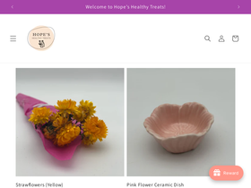 Hopeshealthytreats homepage screenshot