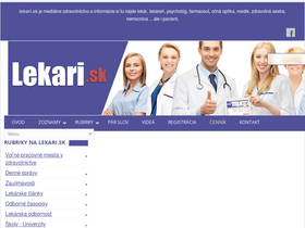 'lekari.sk' screenshot