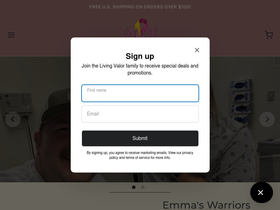 Living Valor homepage screenshot